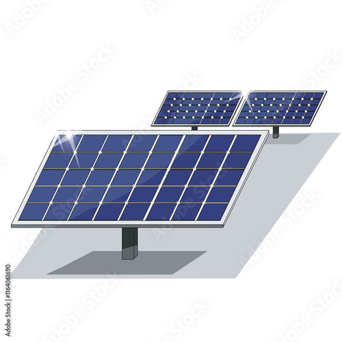 Renewable Energy: Ecological solar panel vector design. Great asset for education, training, research, presentation, development, and demonstration materials.