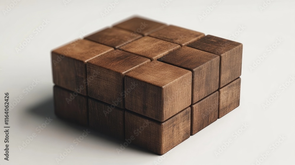 Wooden brown block cubes stacked for decorative interior flooring design and home aesthetics Wooden brown block cubes stacked for decorative interior flooring design and home aesthetics