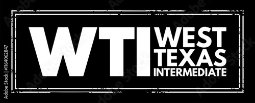 WTI West Texas Intermediate - light, sweet crude oil that serves as one of the main global oil benchmarks, acronym text stamp