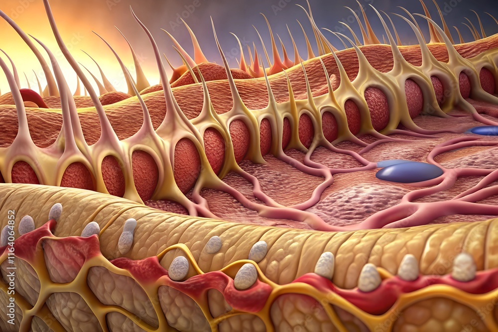 Obraz premium human skin tissue the subcutaneous layer