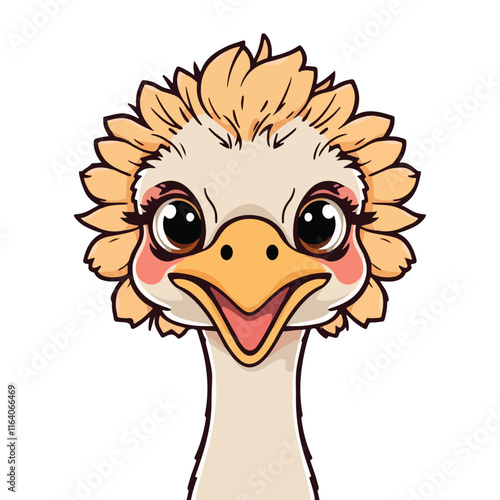 Ostrich icon vector line art illustration photo