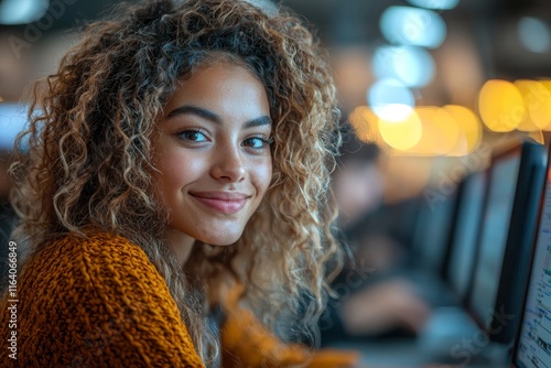 Diverse students convene to study and work on their projects on computers in the college or university