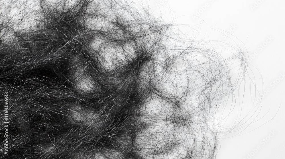 Fototapeta premium 316L Stainless Steel Wool Soft Wire Texture Close-Up on White Background for Industrial and Cleaning Applications