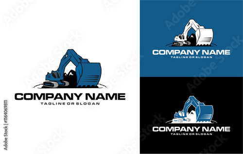 Excavator construction logo building