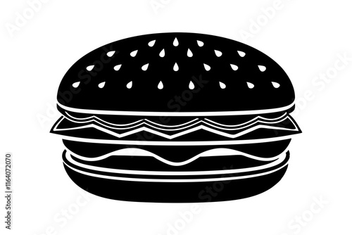  burger illustration silhouettes in white background