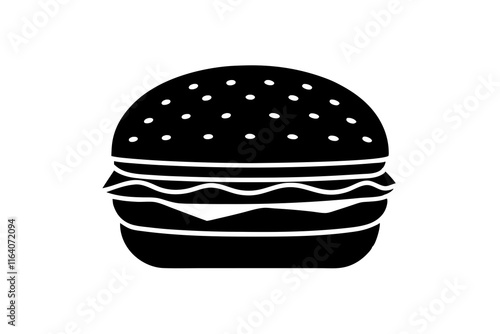  burger illustration silhouettes in white background