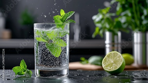 Refreshing Mint Lime Water