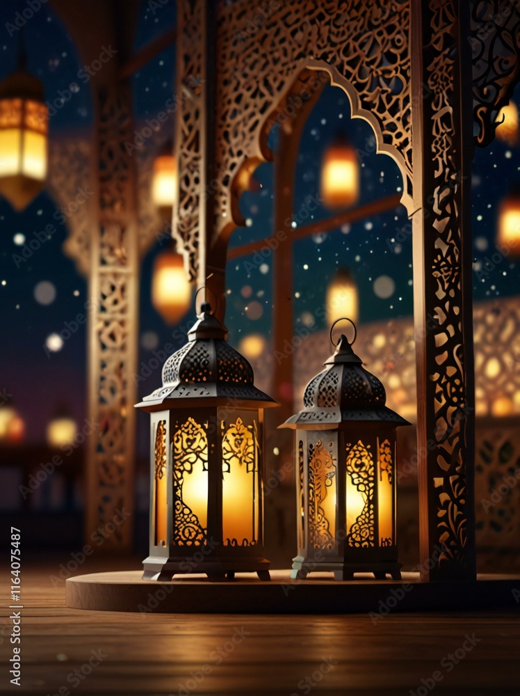 Fototapeta premium christmas lantern in the night