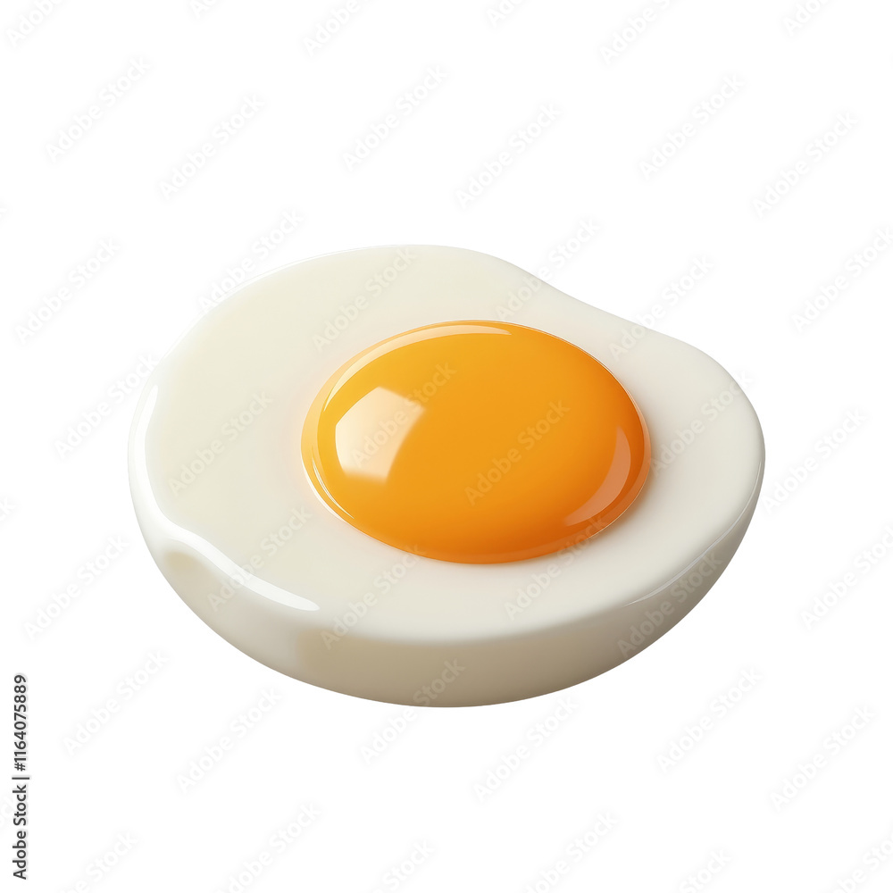 Raw Egg with Sunny Side Up Yolk on Clean Surface