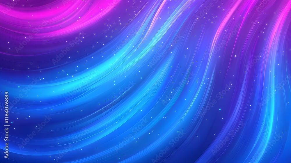 Obraz premium Abstract Blue & Purple Waves Flow Dynamically