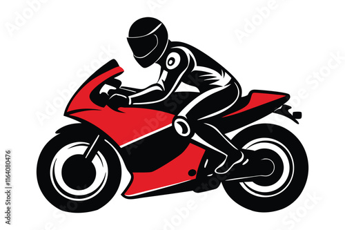 man on motorcycle rider vector illustration