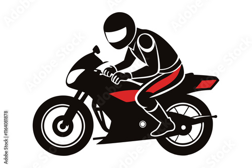 silhouette of a biker vector illustration 