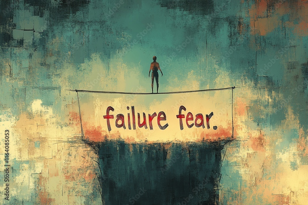 Naklejka premium The Tightrope Walk, Generalized Anxiety Disorder GAD