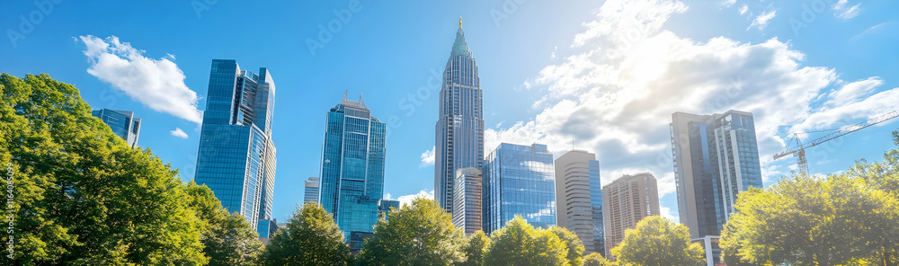 Towering structure in a skyline on a clear sunny day - Towering structure in a skyline on a clear sunny day -