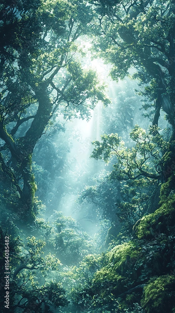 Obraz premium ethereal forest mist wallpaper