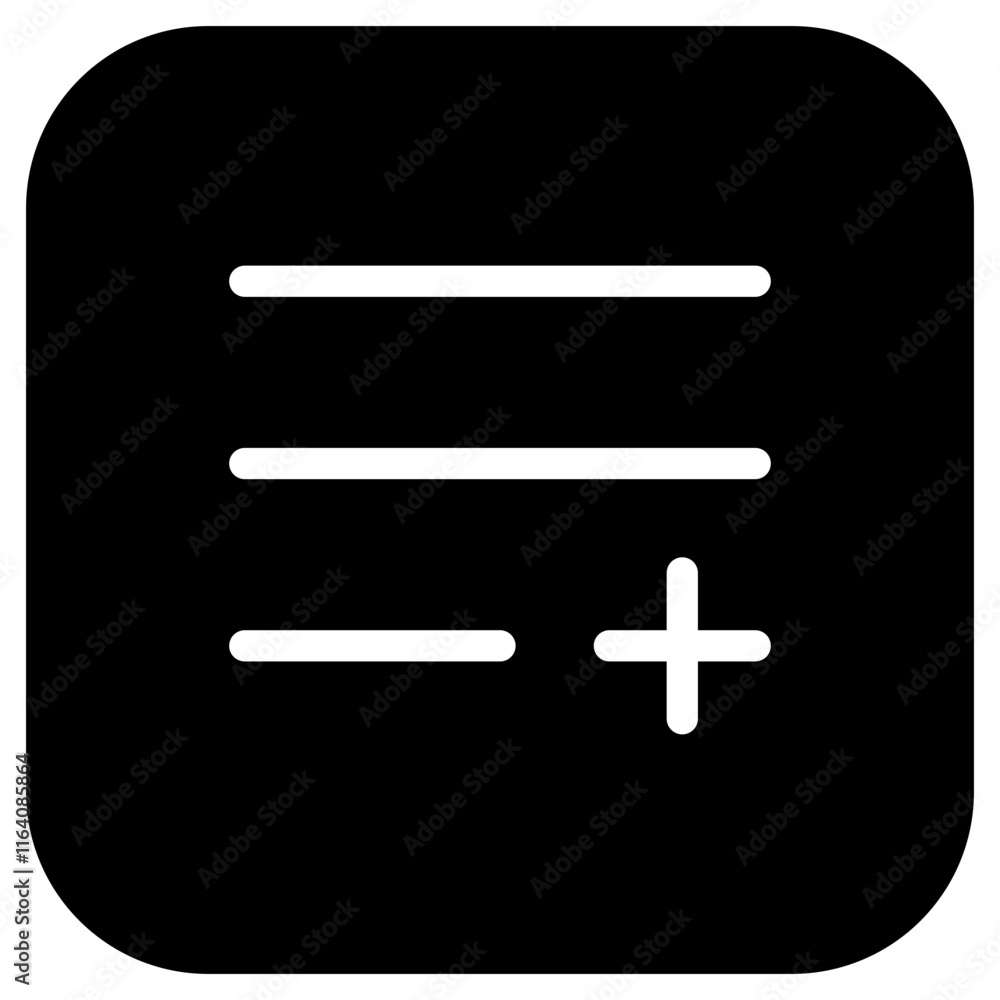 Editable vector add to playlist row icon. Black, transparent white background. Part of a big icon set family. Perfect for web and app interfaces, presentations, infographics, etc Editable vector add to playlist row icon. Black, transparent white background. Part of a big icon set family. Perfect for web and app interfaces, presentations, infographics, etc