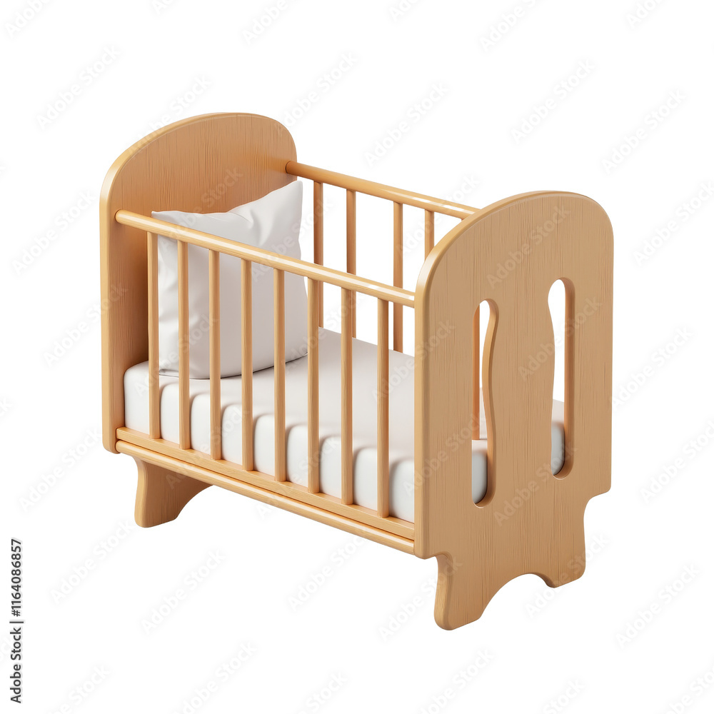 Stylish Wooden Crib Design with Soft Mattress Stylish Wooden Crib Design with Soft Mattress