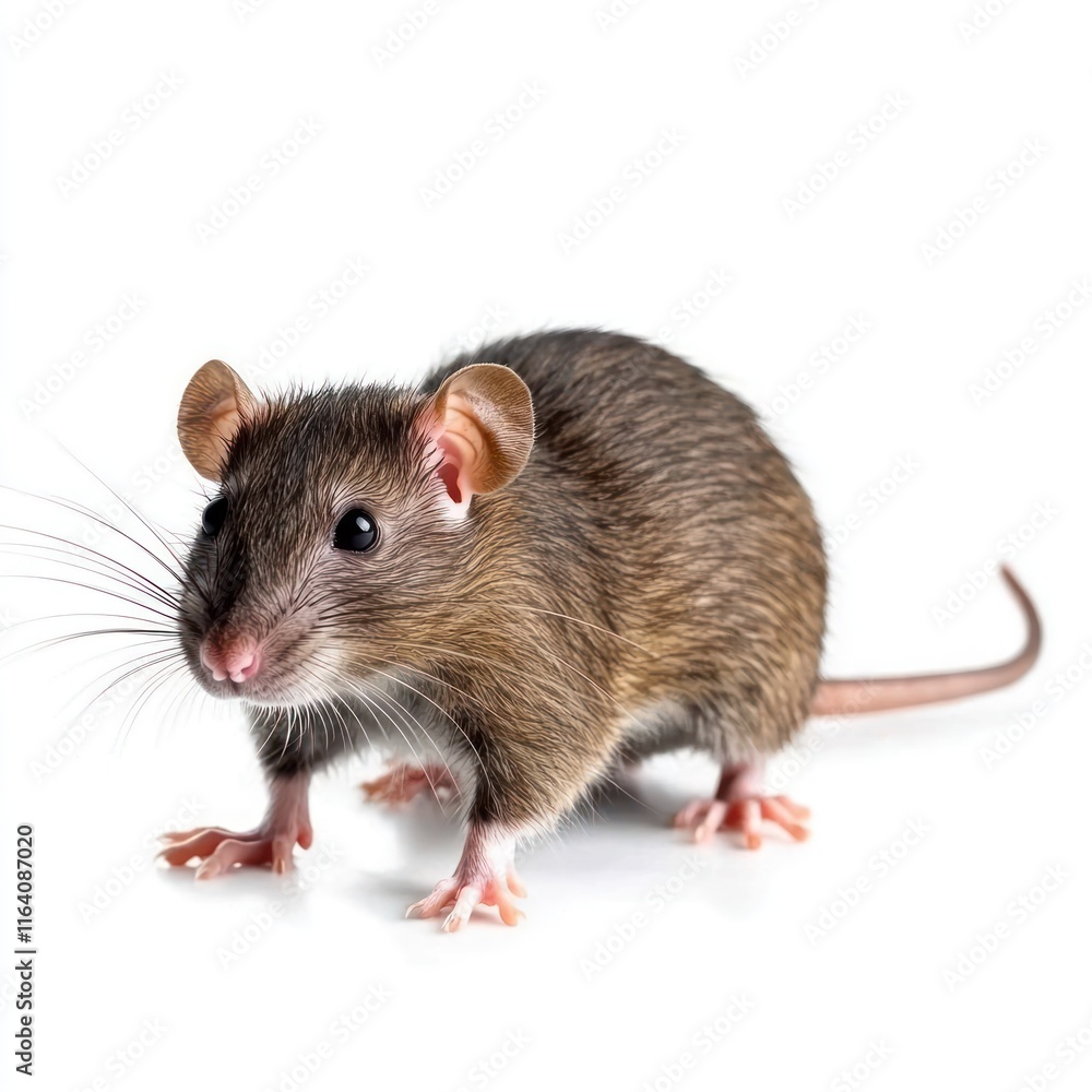 Rat Animal Isolated on White Background Generative AI Rat Animal Isolated on White Background Generative AI