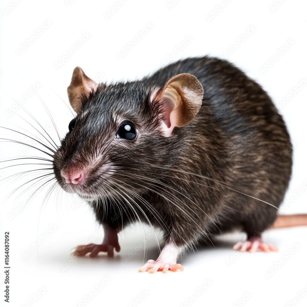 Rat Animal Isolated on White Background Generative AI Rat Animal Isolated on White Background Generative AI