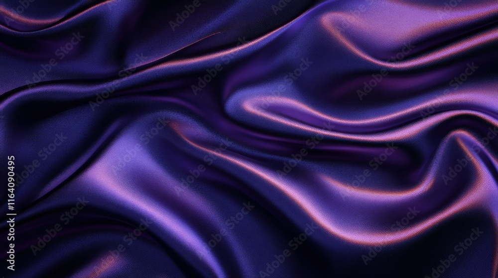 Obraz premium A smooth, flowing fabric texture in deep purple tones, evoking luxury and elegance.