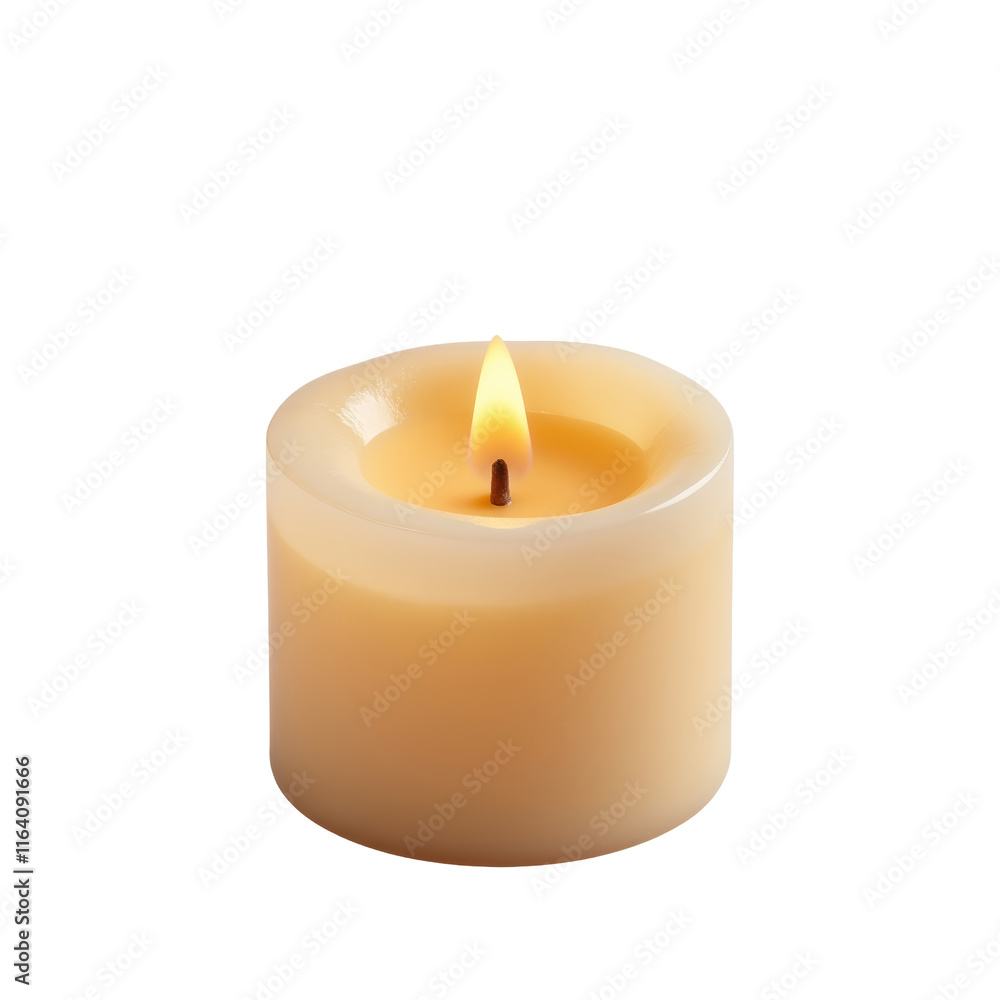 Warm Flickering Flame of a Smooth Candle in Calm Setting Warm Flickering Flame of a Smooth Candle in Calm Setting