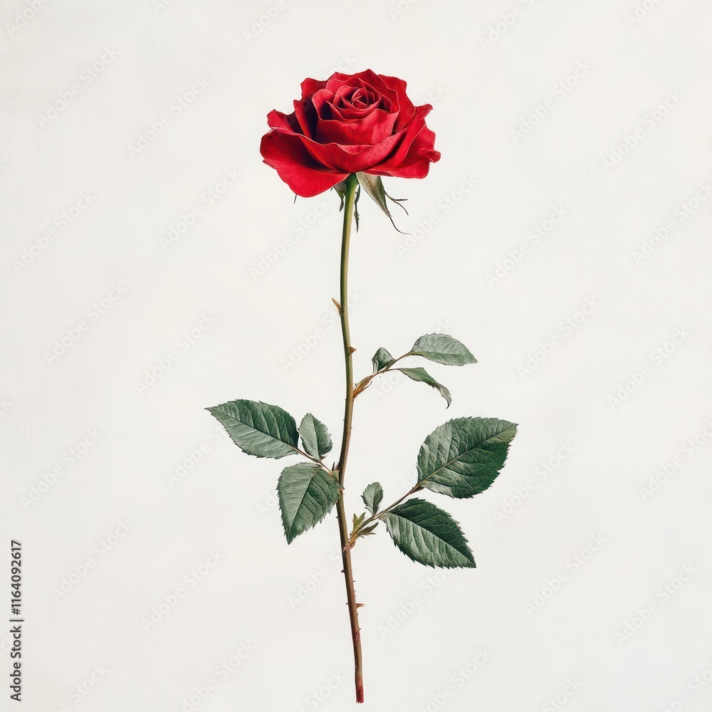 Red rose flowers in a line arrangement Isolated on White Background Generative AI Red rose flowers in a line arrangement Isolated on White Background Generative AI