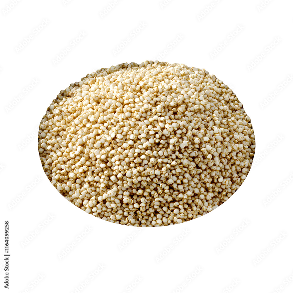 quinoa in a white bowl isolated on transparent background. generative ai quinoa in a white bowl isolated on transparent background. generative ai