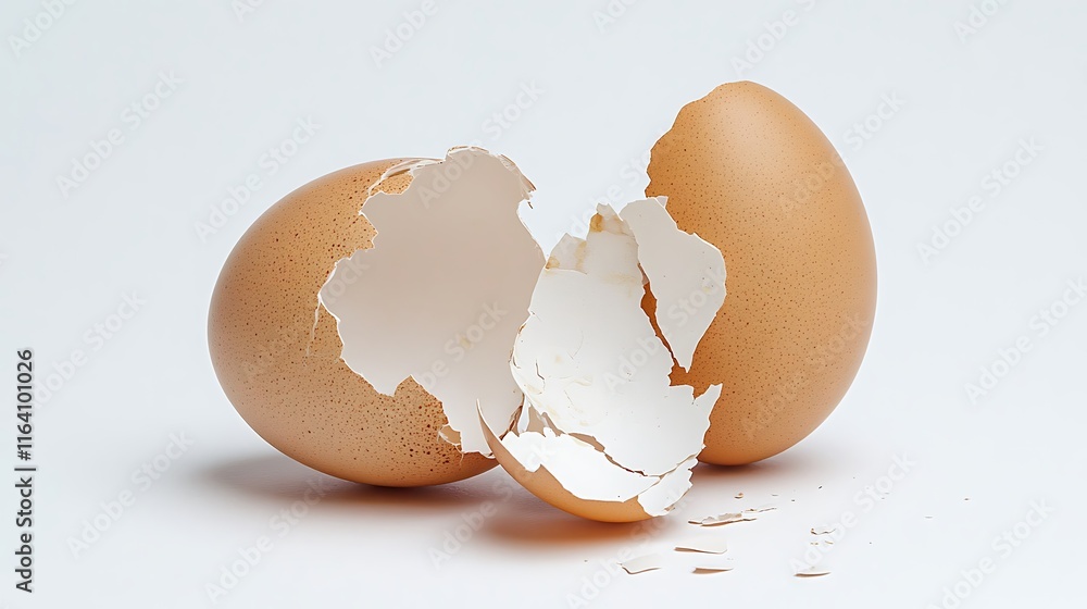 Broken eggshell isolated on white background Broken eggshell isolated on white background