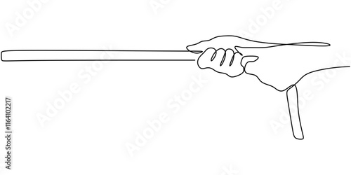 Continuous line drawing of a hand holding rope, representing guidance and control.