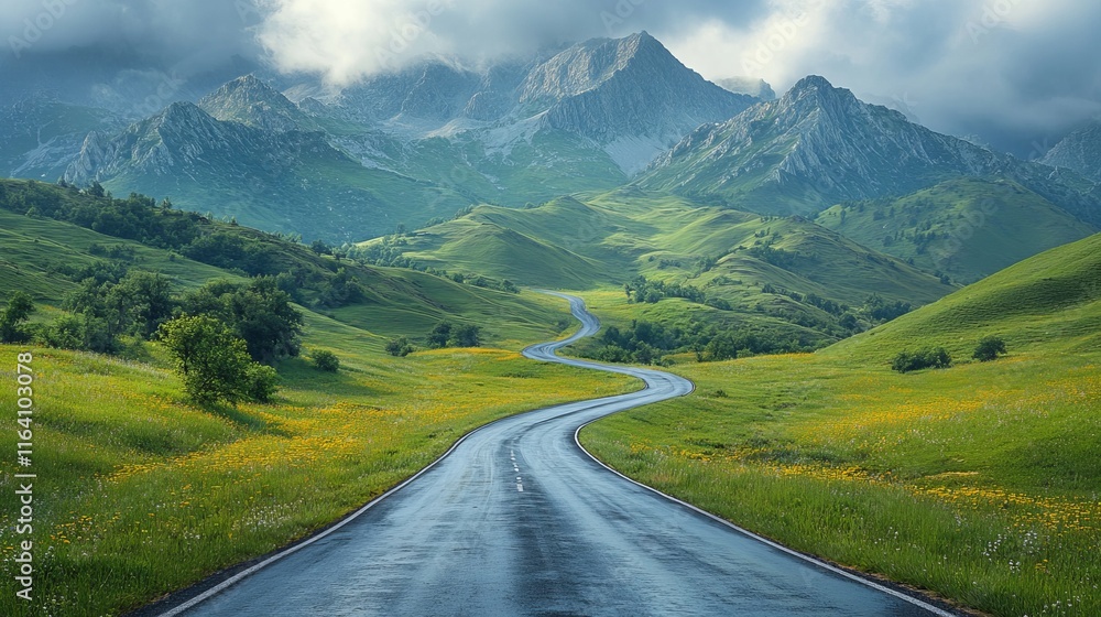 Exploring Winding Asphalt Roads in the Mountains: Scenic Routes and Adventure Exploring Winding Asphalt Roads in the Mountains: Scenic Routes and Adventure