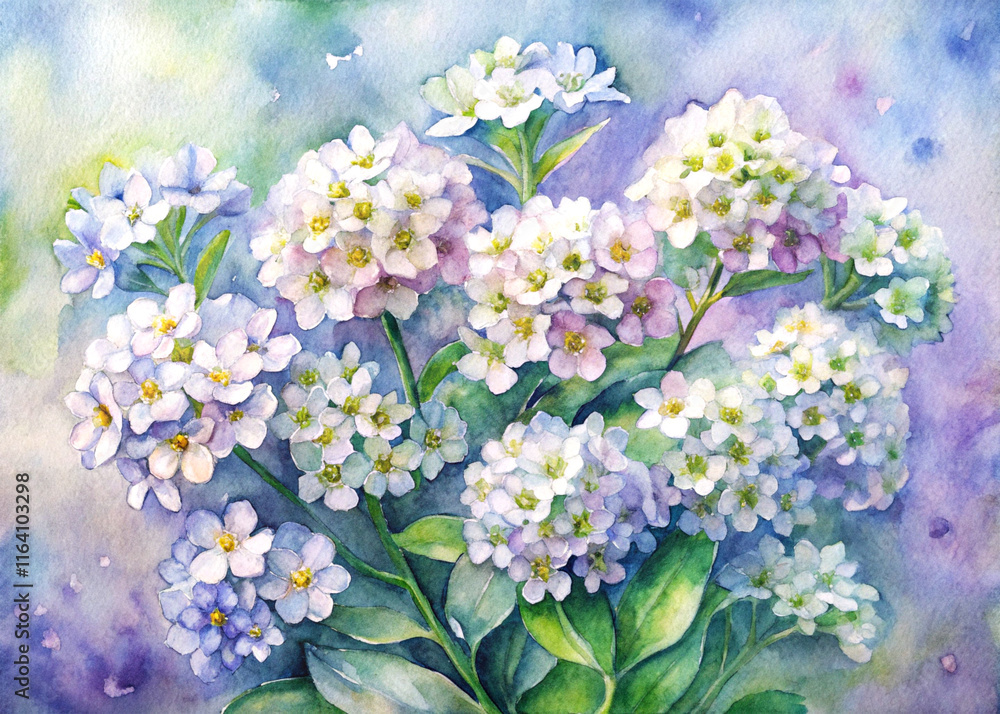 Fragrant alyssum blooms in clusters Fragrant alyssum blooms in clusters