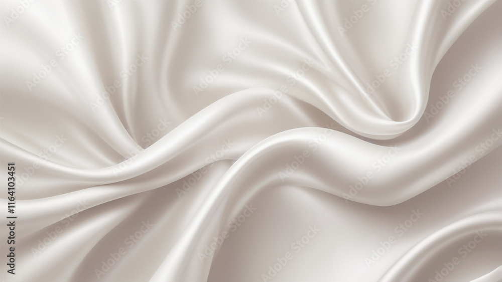 Luxurious white silk background with subtle folds and a gentle shine, ideal for creating refined, elegant designs with a focus on purity and class