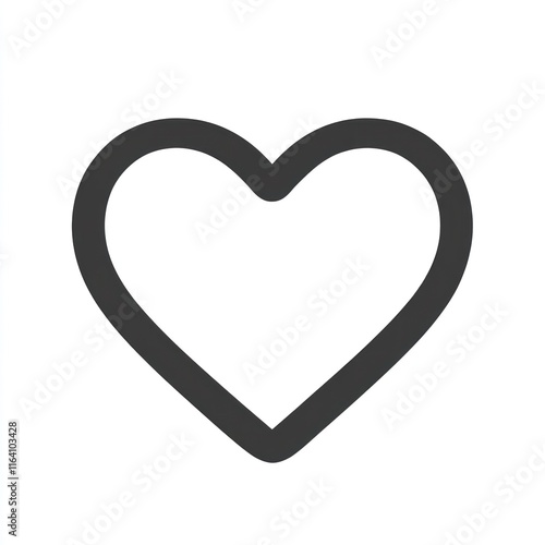 imple heart outline icon Vector love symbol Isolated on White Background Generative AI photo