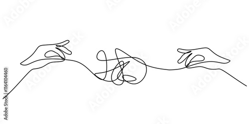 Businessman Untangling Knotted Rope. Symbolizing Challenges in Business and Finance