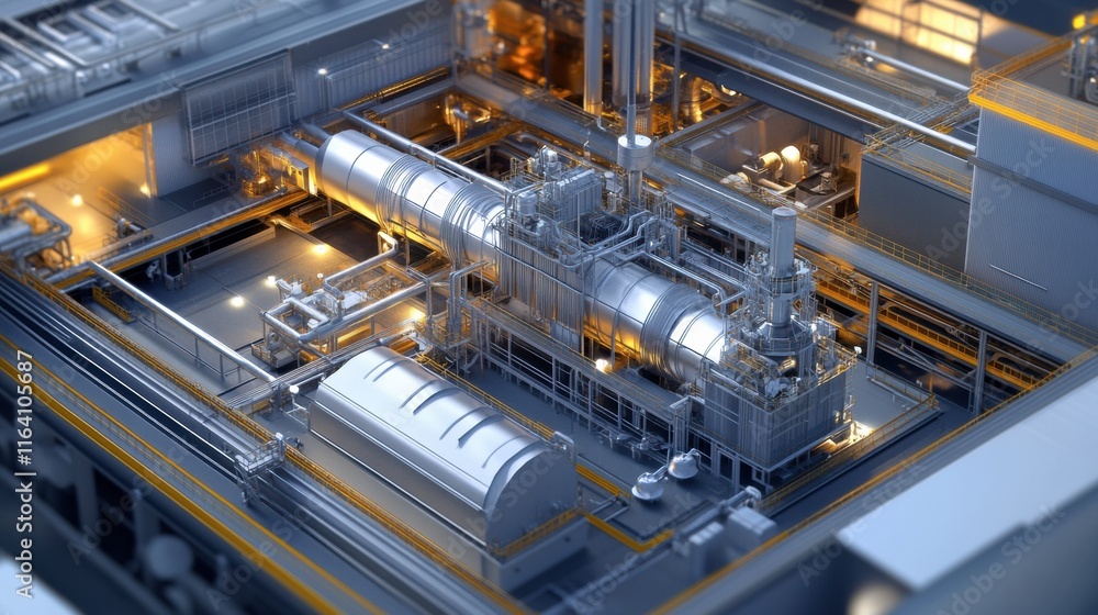 A futuristic energy plant harnessing power from antimatter reactions A futuristic energy plant harnessing power from antimatter reactions