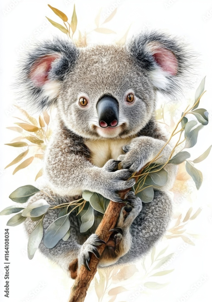 Naklejka premium Charming generative artwork featuring a koala.