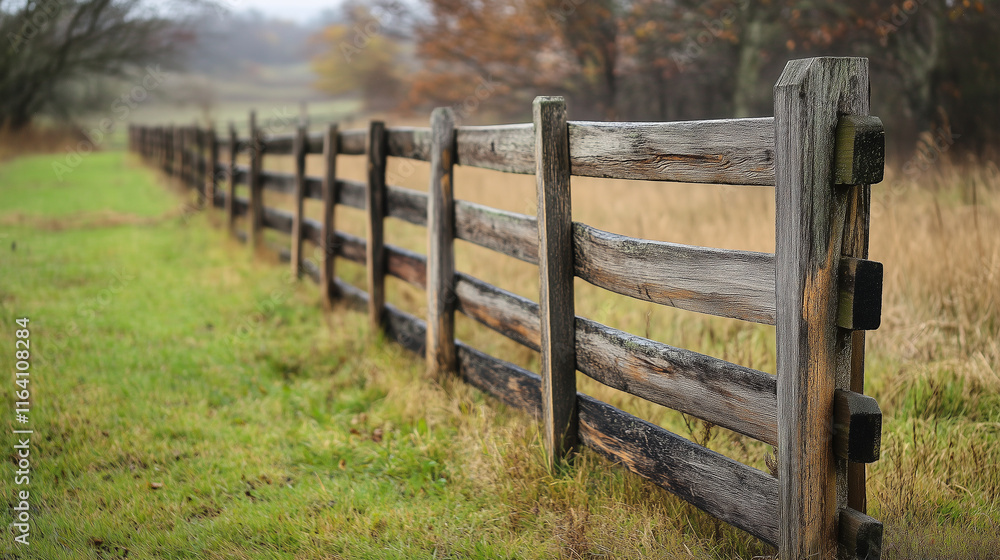 Old wooden fence in a rural area Old wooden fence in a rural area