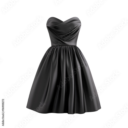 Elegant black dress for special occasions. transparent background. transparent background. photo