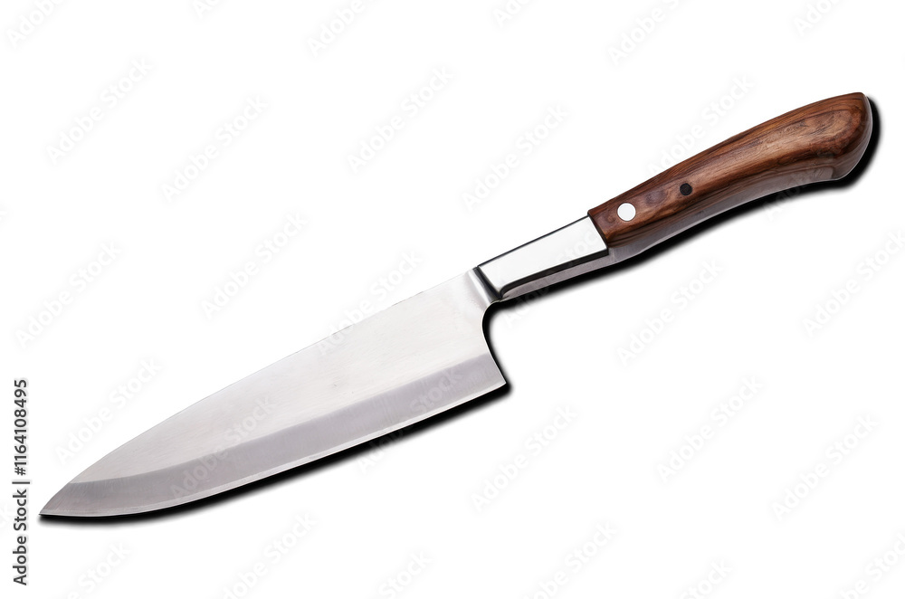 High-quality stainless steel kitchen knife with a wooden handle for efficient food preparation and cooking tasks High-quality stainless steel kitchen knife with a wooden handle for efficient food preparation and cooking tasks