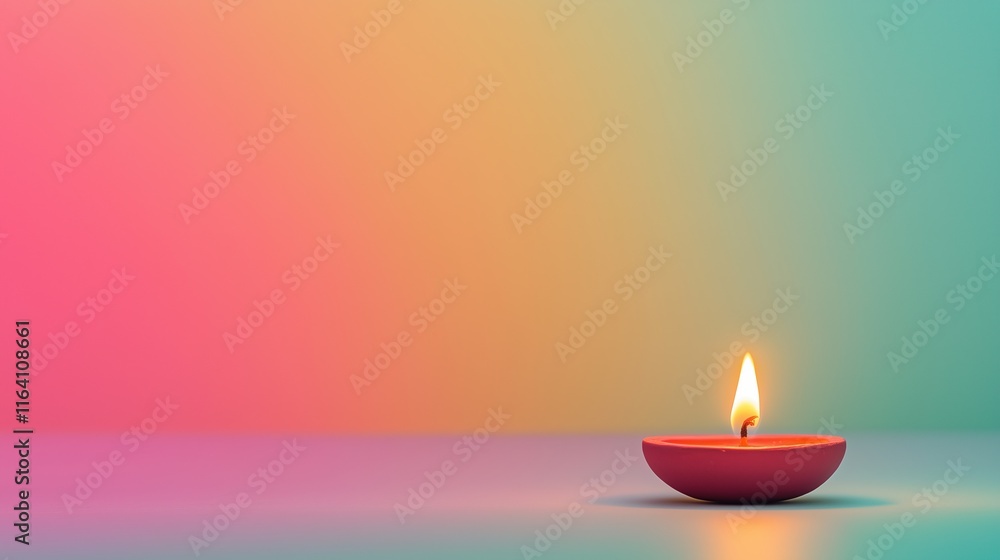 Animation of Burning Lit Diya Traditional Oil Lamp on Colorful Gradient Background Celebrating Festive Brightness and Spirituality in Ethereal and Minimalistic Style for Diwali Animation of Burning Lit Diya Traditional Oil Lamp on Colorful Gradient Background Celebrating Festive Brightness and Spirituality in Ethereal and Minimalistic Style for Diwali