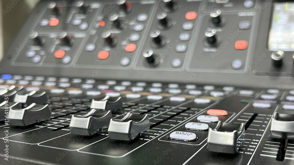 Soundbar mixer board background. Soundbar mixer board background.