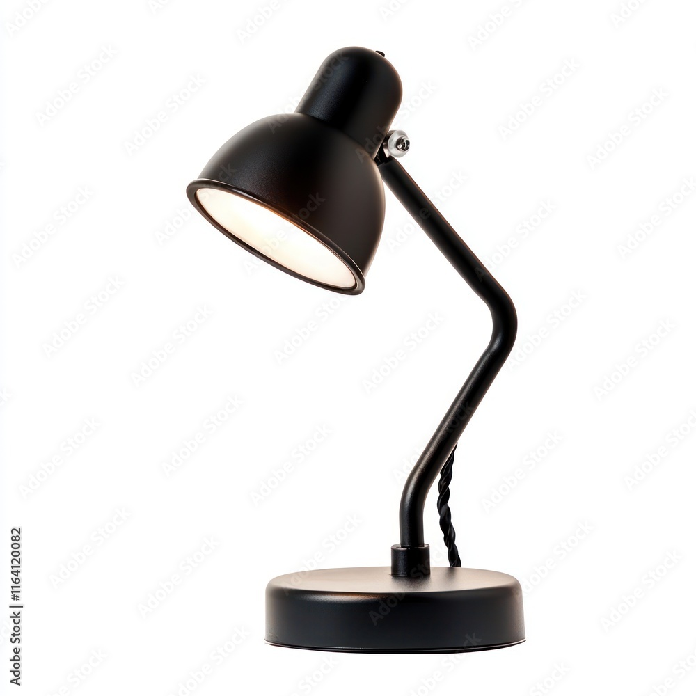 Small black led lamp for reading books Isolated on White Background Generative AI Small black led lamp for reading books Isolated on White Background Generative AI