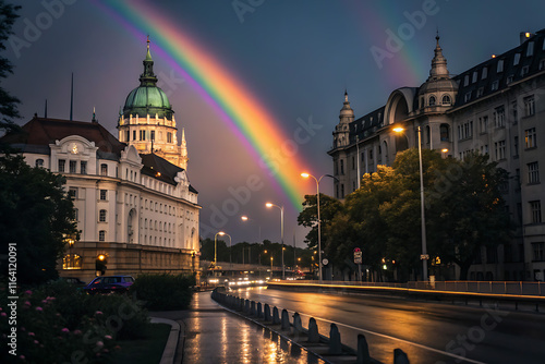 prismatic light leaks with rainbow bokeh on dark