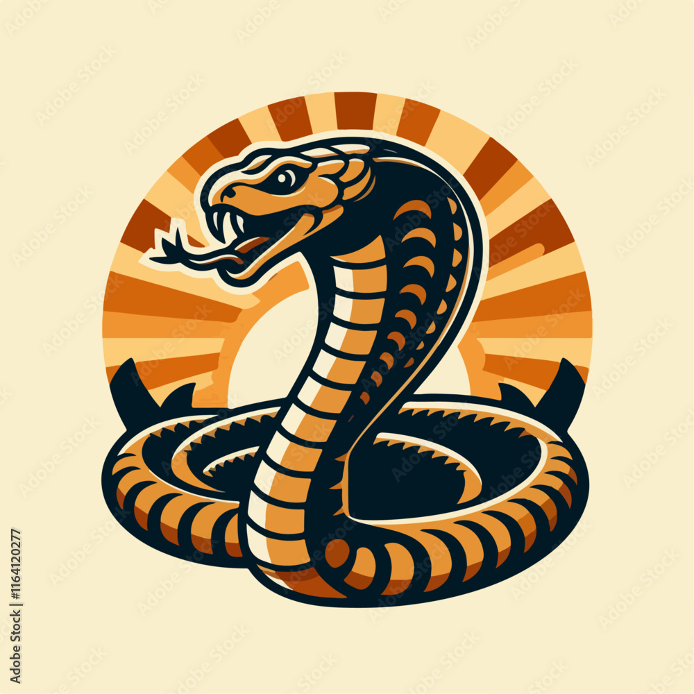 Fototapeta premium illustration of a cartoon snake