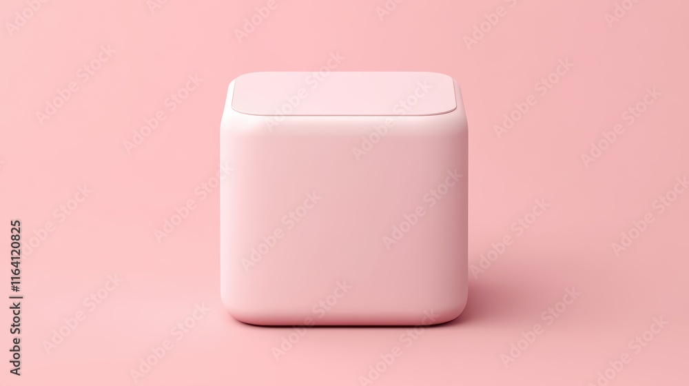 Geometric simplicity, a pristine white cube on vibrant pink background minimalist Geometric simplicity, a pristine white cube on vibrant pink background minimalist