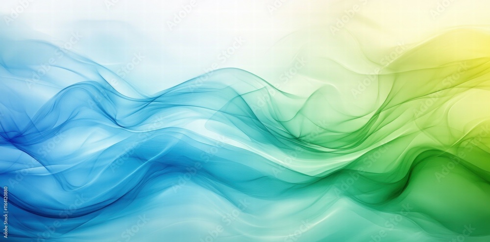 Fototapeta premium A smooth abstract design featuring flowing waves in blue and green hues.