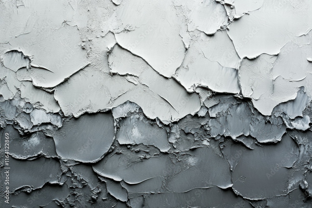 Abstract texture with layered, peeling paint in shades of gray and white. Abstract texture with layered, peeling paint in shades of gray and white.