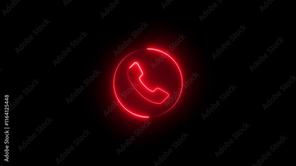 Glowing neon incoming calling icon concept animation.call answer. phone dial symbol. phone interface icon animation.telephone icon animation on background. Glowing neon incoming calling icon concept animation.call answer. phone dial symbol. phone interface icon animation.telephone icon animation on background.