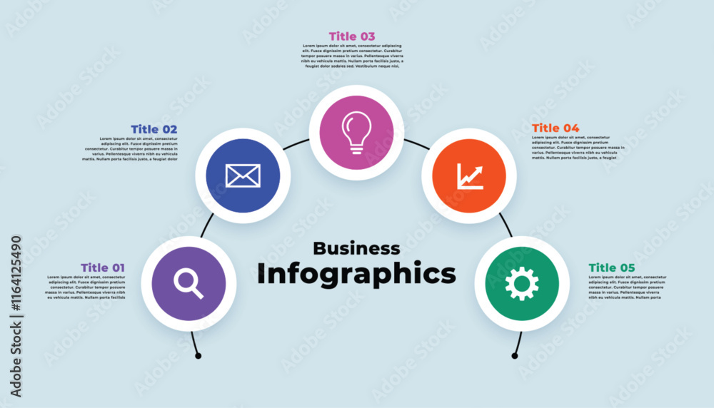 modern infographic template with five steps or points modern infographic template with five steps or points