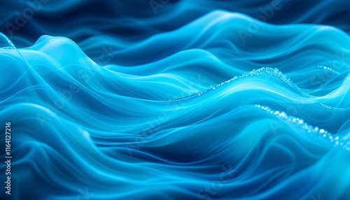 Wallpaper Mural Abstract Blue Waves: Digital Art of Flowing Serenity Torontodigital.ca